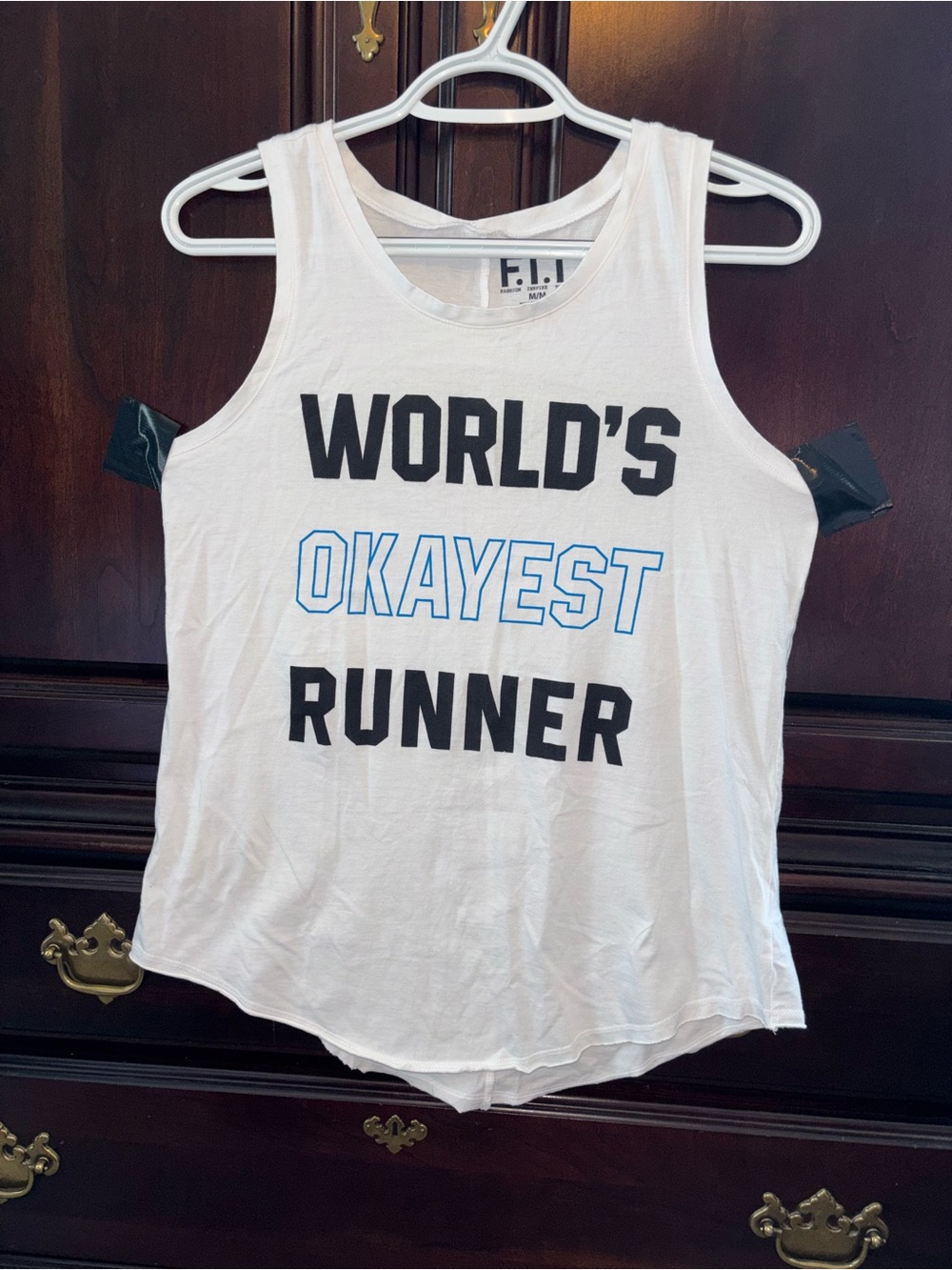 Women's White 'World's Okayest Runner' Tank Top